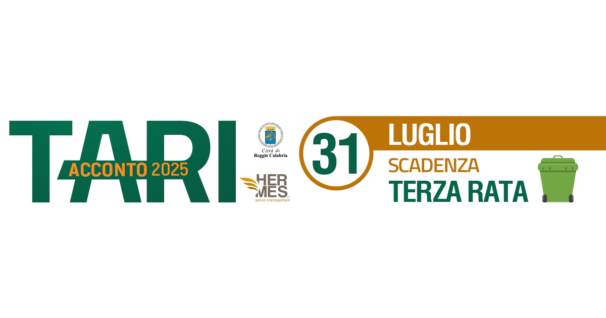 Immagine relativa alla notizia TARI acconto 2025 - Scadenza terza rata Immagine relativa alla notizia TARI acconto 2025 - Scadenza terza rata