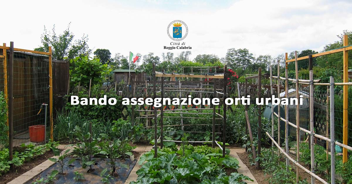 Immagine relativa alla notizia Proroga termini presentazione istanze - Bando per l'assegnazione di Orti Urbani nel Comune di Reggio Calabria per l'anno 2025