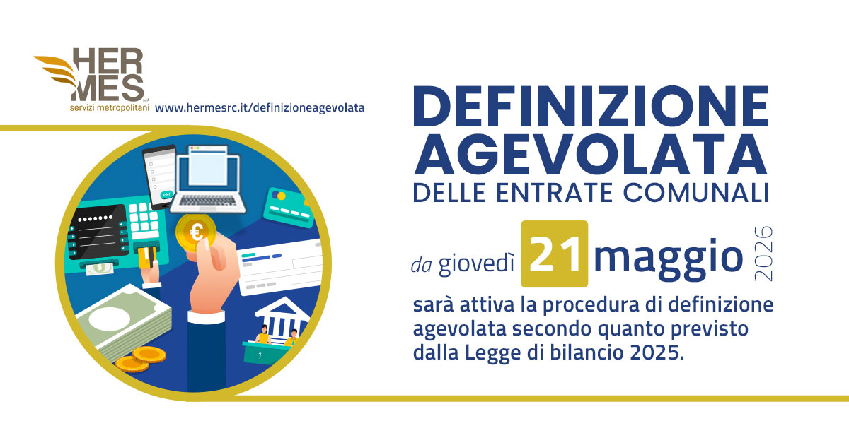 Immagine relativa alla notizia Comunicato stampa Hermes Servizi Metropolitani S.r.l. - attivazione procedura di DEFINIZIONE AGEVOLATA