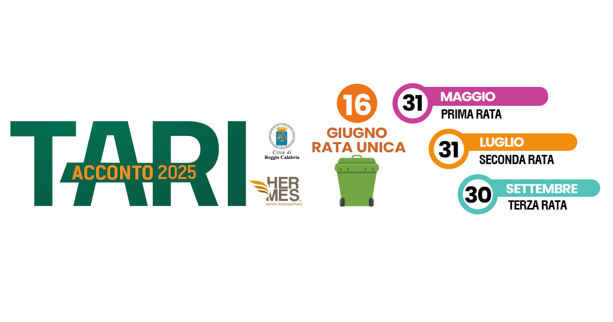 Immagine relativa alla notizia Hermes Servizi Metropolitani - Acconto TARI 2026