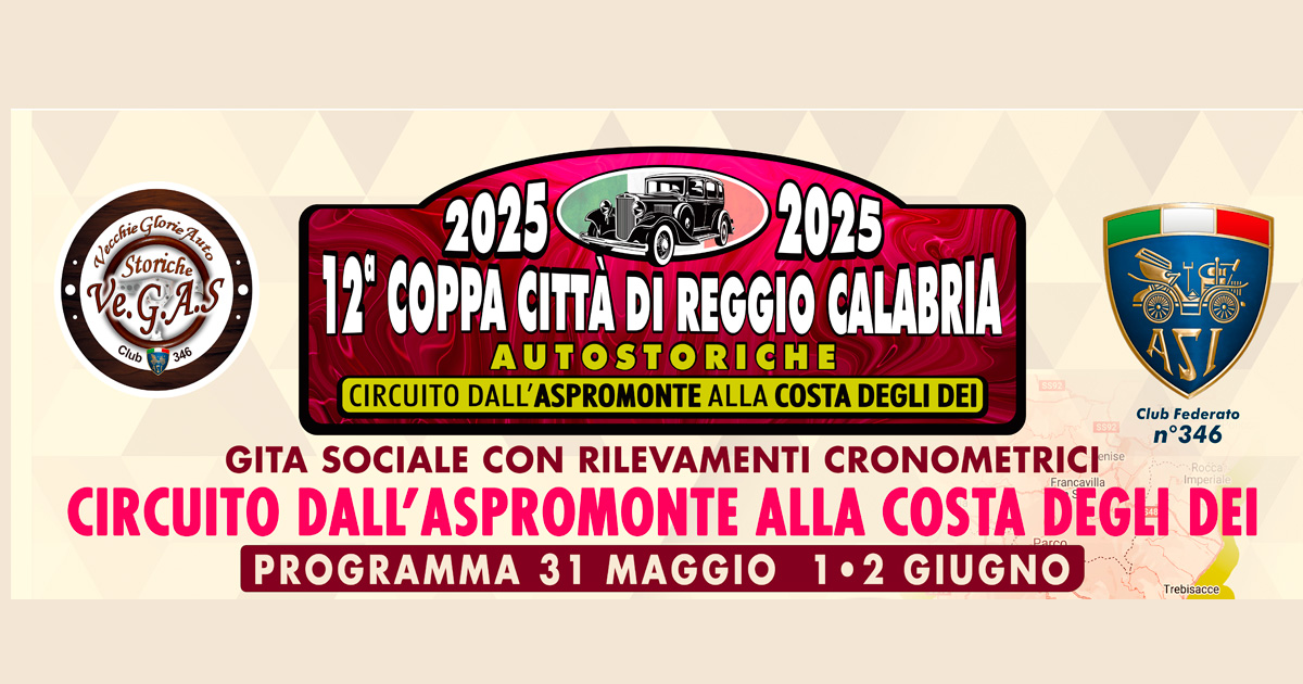 Immagine relativa alla notizia Manifestazione "12° coppa Città di Reggio Calabria - Autostoriche"