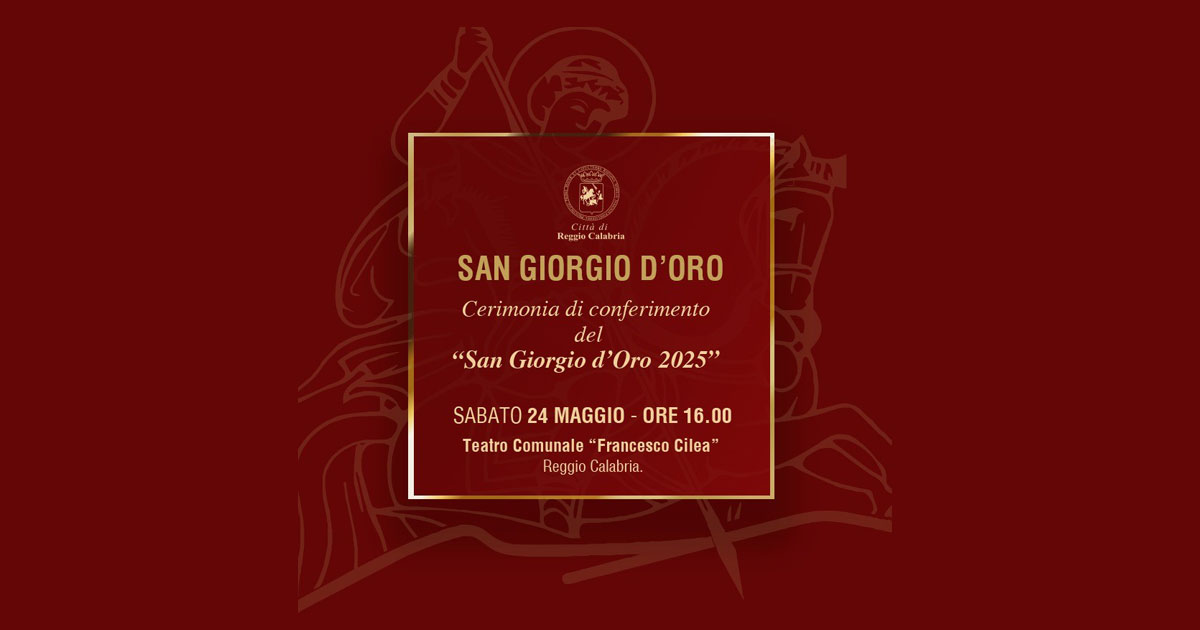 Immagine relativa alla notizia Sabato 24 maggio al “Cilea” il San Giorgio d'Oro 2025 con i cori polifonici reggini