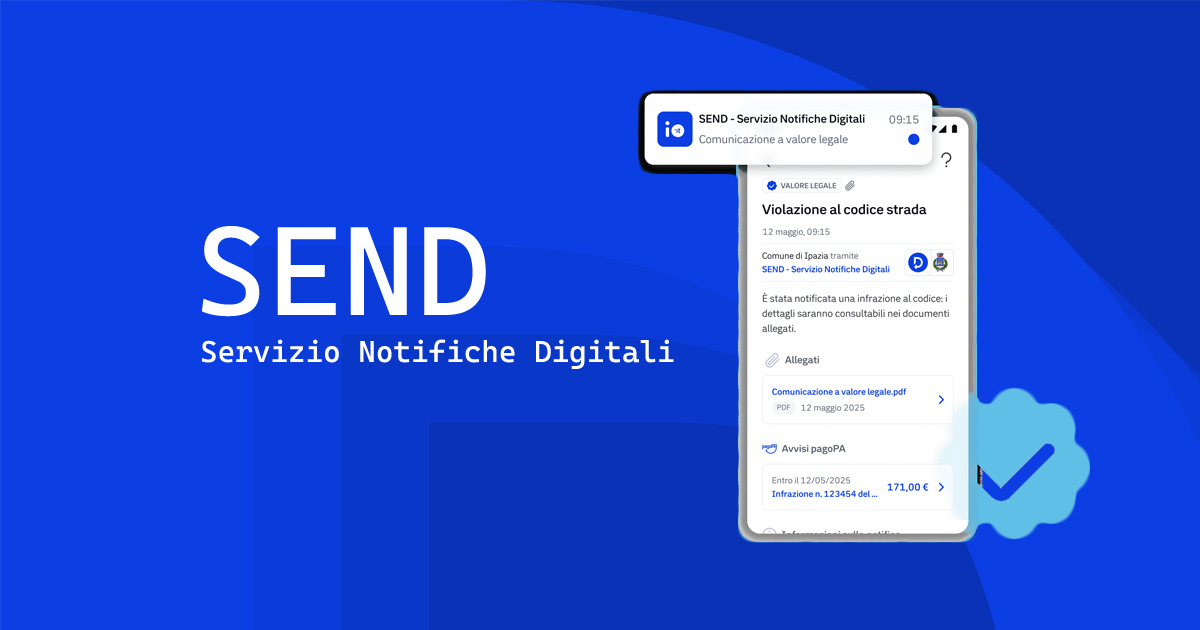 Immagine relativa alla notizia Polizia Municipale: avviso all'utenza,  adozione piattaforma Notifiche Digitali (SEND)